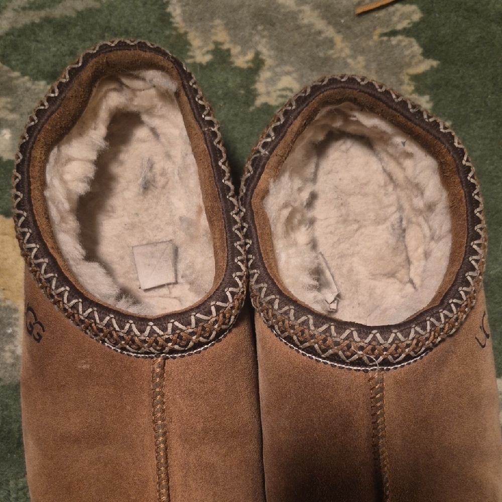 UGG Men's Brown Suede Shearling-Lined Slip-On Loafers - Picture 3 of 9